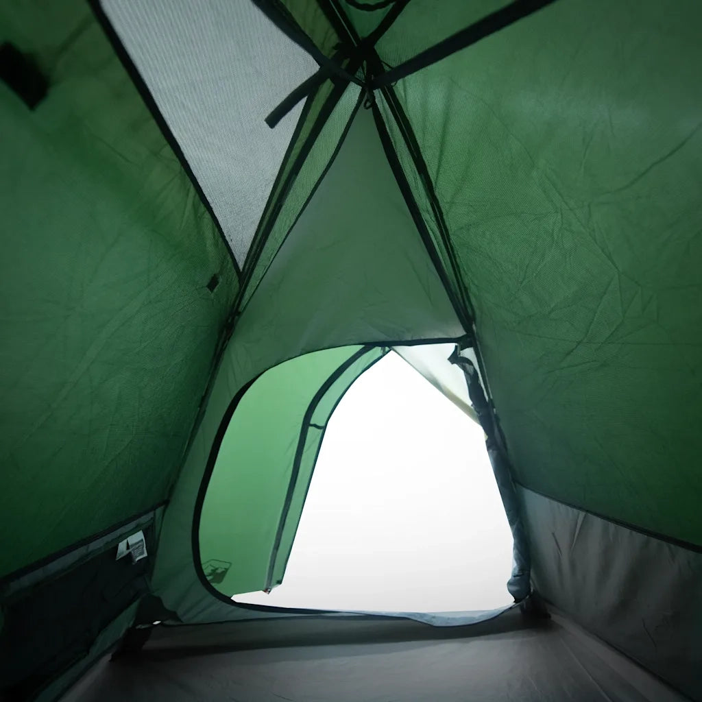 Tenda da Campeggio a Cupola per 3 Persone Verde Impermeabile 94331