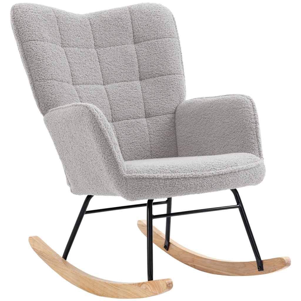 Poltrona dondolo ¨C zephmum ¨C grigio chiaro, struttura in acciaio 71x98x101 cm
