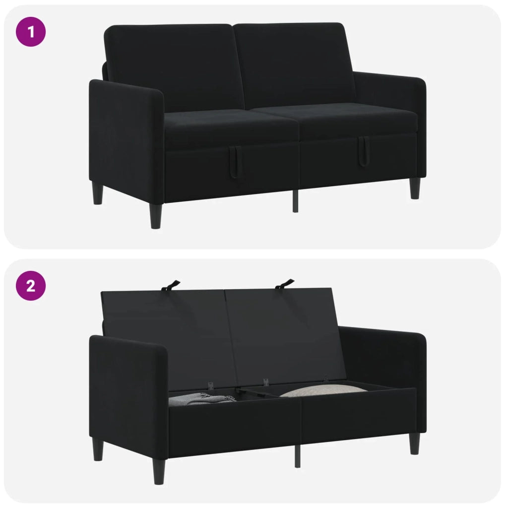 Divano con Storage Nero 152 x 78 x 87 cm Poliestere 42036939