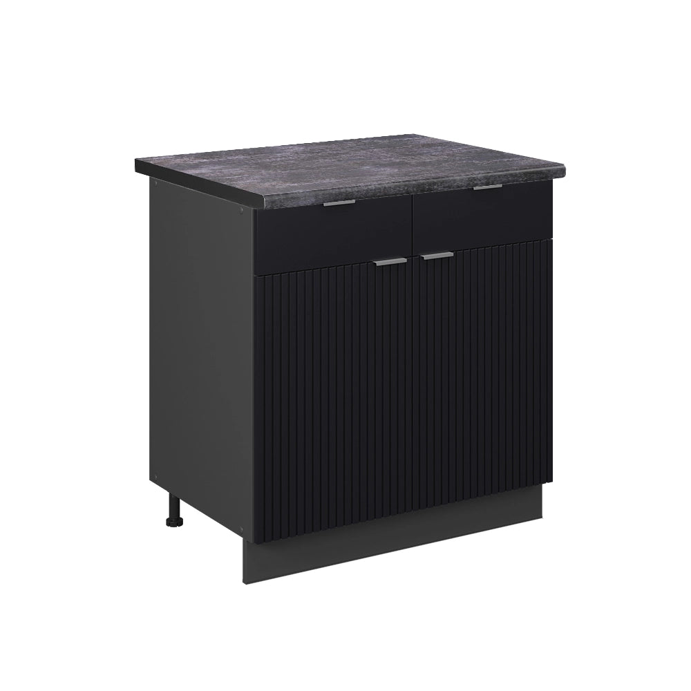 Mobiletto base per cucina Fame-Line Nero rigato/Antracite 80 cm, PL Antracite Vicco