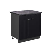Mobiletto base per cucina Fame-Line Nero rigato/Antracite 80 cm, PL Antracite Vicco