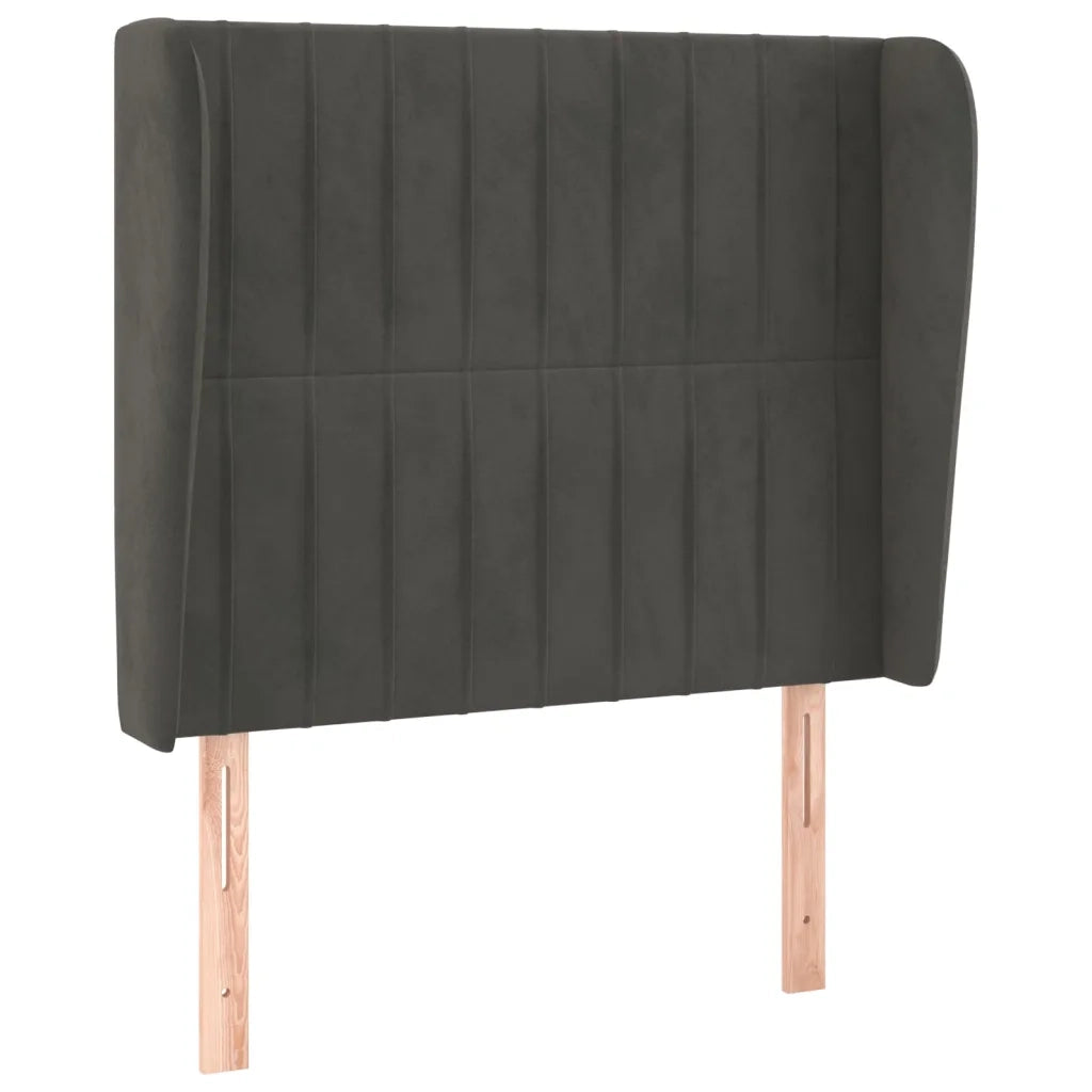 Testiera | Testata ad Orecchio GrigioScuro 103x23x118/128cm in Velluto