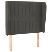 Testiera | Testata ad Orecchio GrigioScuro 103x23x118/128cm in Velluto