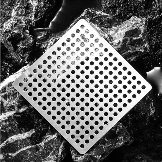 Filtro di scarico in acciaio inossidabile - Filtro quadrato per scarico - Duraturo - Resistente all'ossidazione - Blocco efficace dei capelli - 9,8 cm