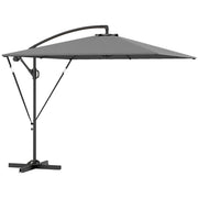 Ombrellone da Giardino a Sbalzo 295x250x235H cm Inclinabile e Girevole Grigio