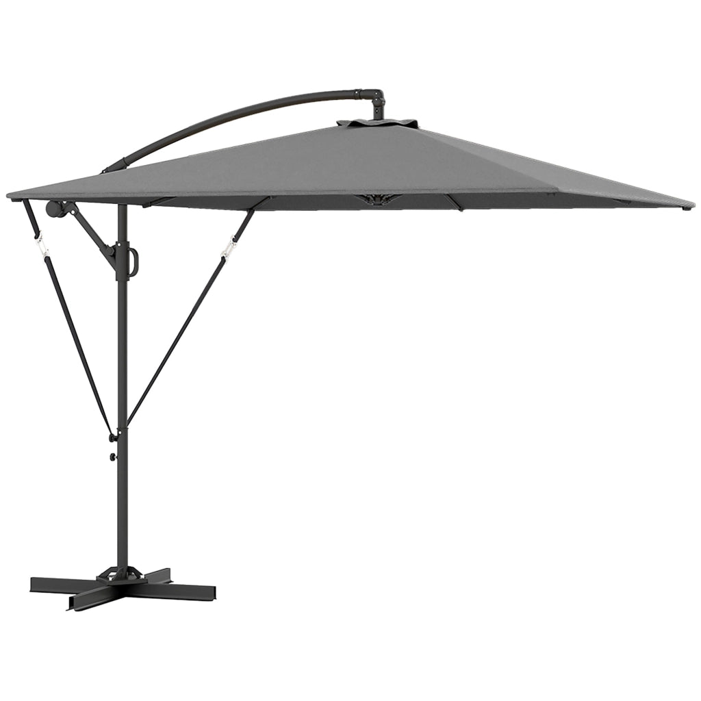 Ombrellone da Giardino a Sbalzo 295x250x235H cm Inclinabile e Girevole Grigio