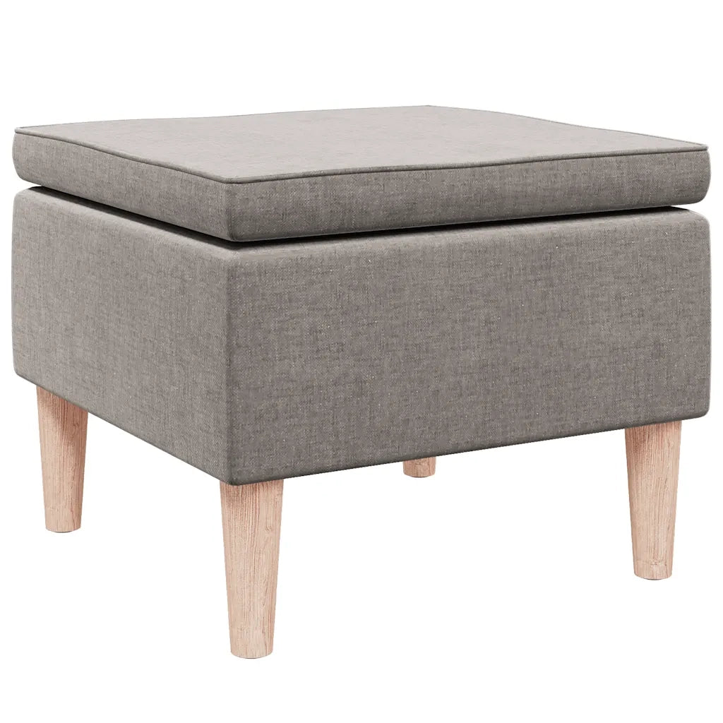 Poggiapiedi con Gambe in Legno Tortora in Tessuto cod mxl 35851