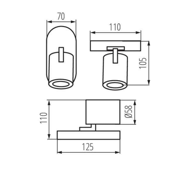 Applique Kanlux LAURIN 29120 bianco GU10 35W alluminio