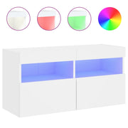 Mobile TV a Parete | Armadietto TV | Mobile Porta TV con Luci LED Bianco 80x30x40 cm