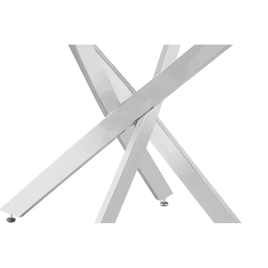 Tavolo da pranzo CRISTELIA – Rotondo Ø120 cm – Piano in vetro – Gambe cromate – Design elegante e moderno