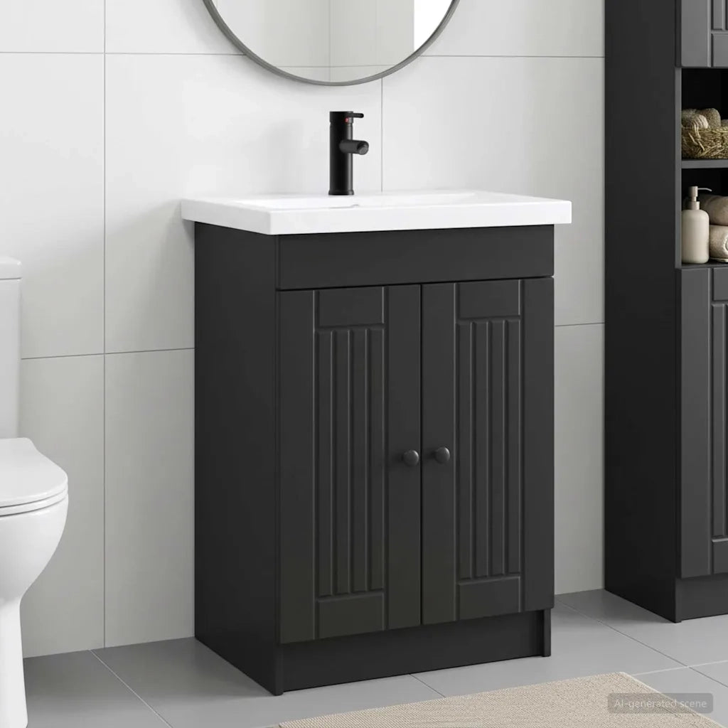 Set di mobili per il bagno Nero 56 x 37,5 x 81 cm 3404185