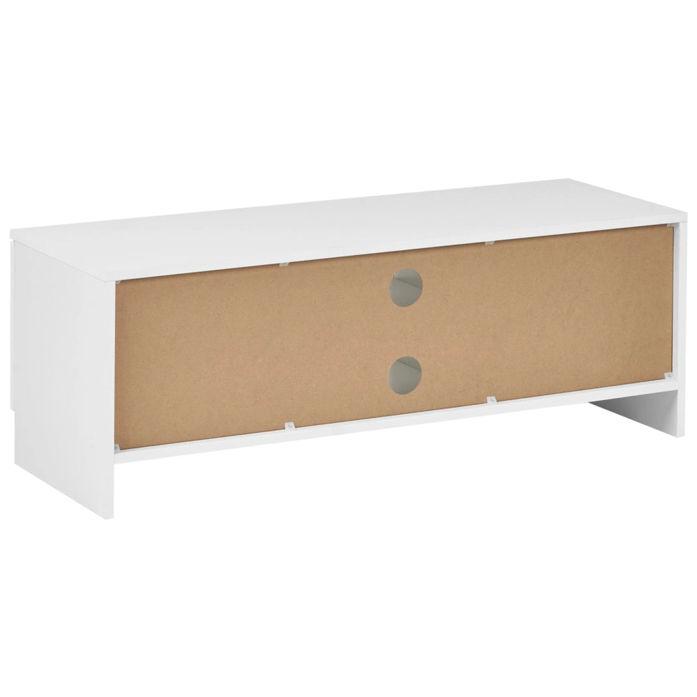 Porta TV in truciolato bianco 102 cm 2 cassetti portaoggetti 2 ripiani Soggiorno di design scandinavo