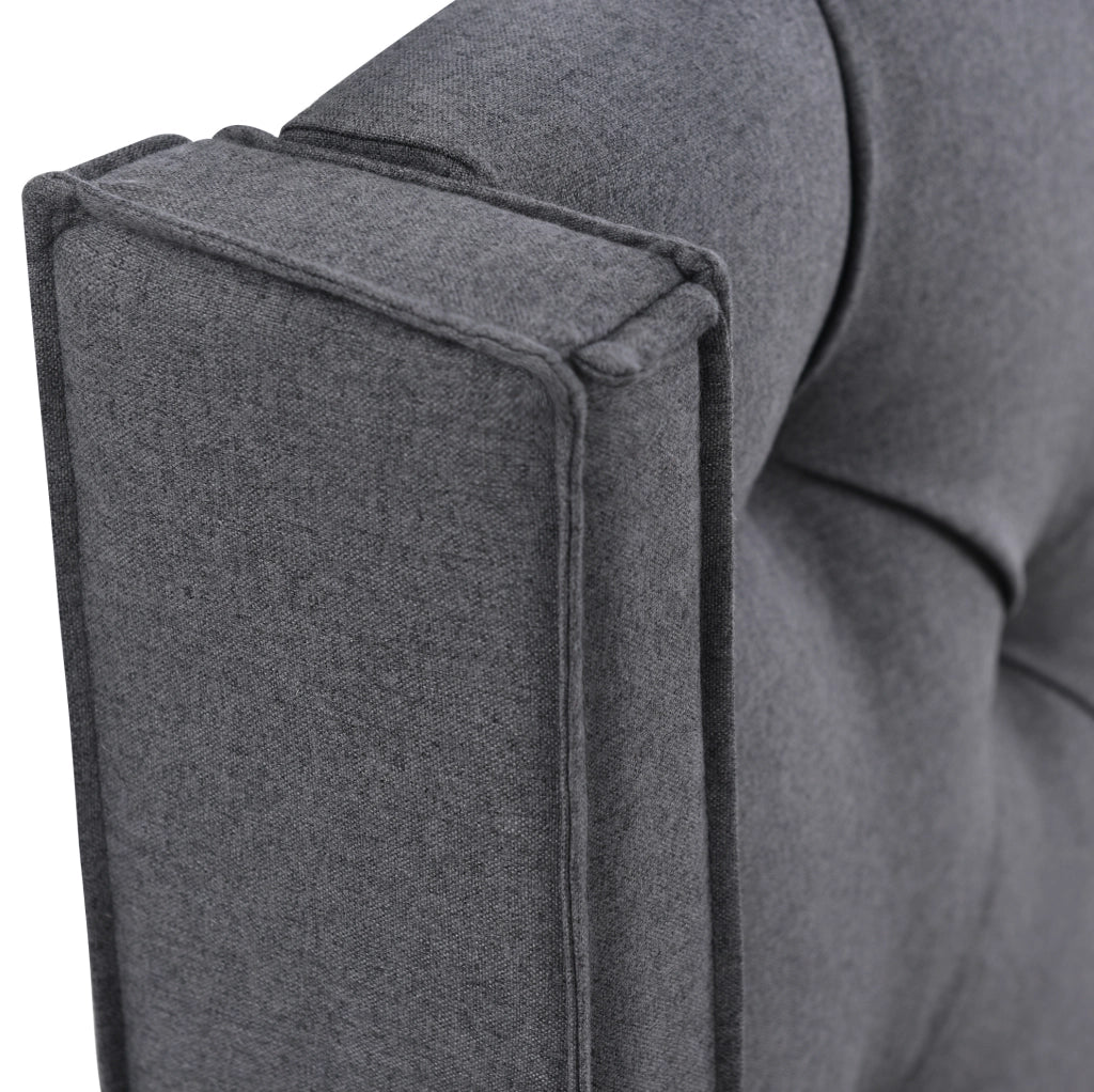 Letto matrimoniale imbottito 140x200 cm con contenitore e rete a doghe; grigio