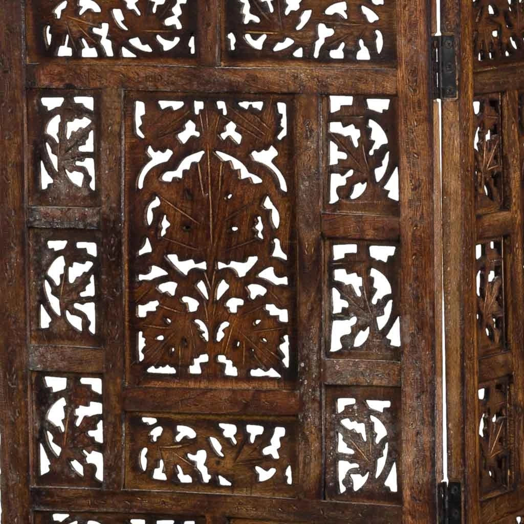 Paravento in legno marrone fatto a mano 50(x4)x2x180h cm