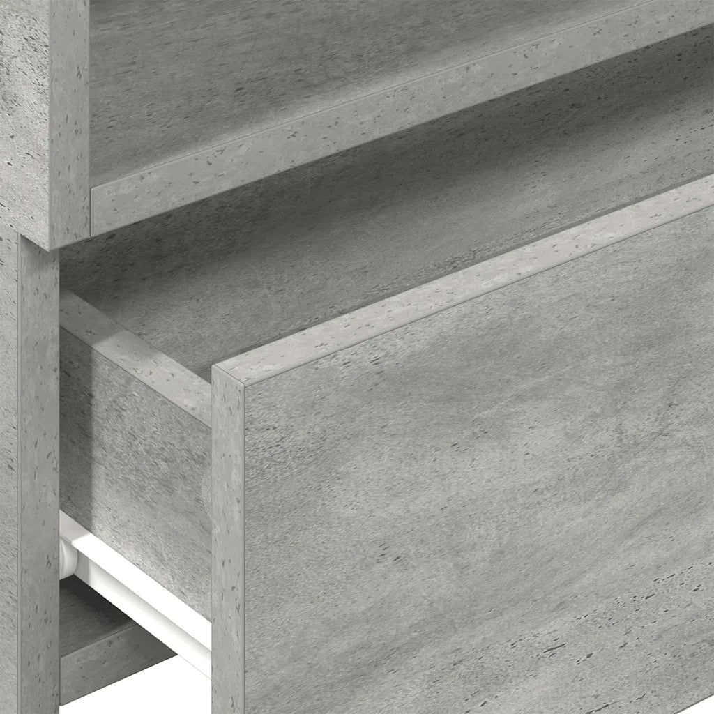 Comodino | Armadio da Notte | Mobiletto da notte a Muro Grigio Cemento 45x26x28,5 cm