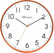 Orologio da parete moderno da 40 cm per ufficio e cucina - analogico quarzo - RWC.40.8 - arancione