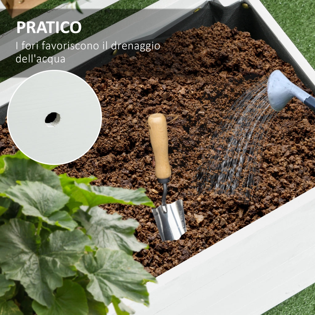 EasyComfort Fioriera Verticale con 4 Ruote e Traliccio per Piante Rampicanti in Legno, 76x30x155cm, Bianco