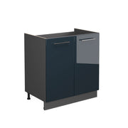 Vicco Mobile lavello cucina Blu scuro lucido 80 cm senza piano di lavoro