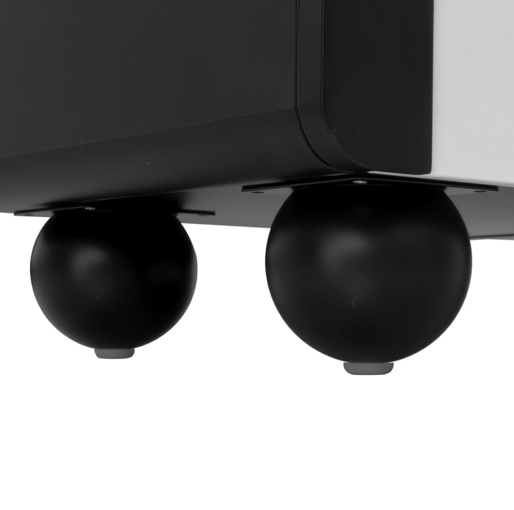 Mobile TV con 2 cassetti e 2 ante; 180x38x45 cm; MDF; nero e bianco