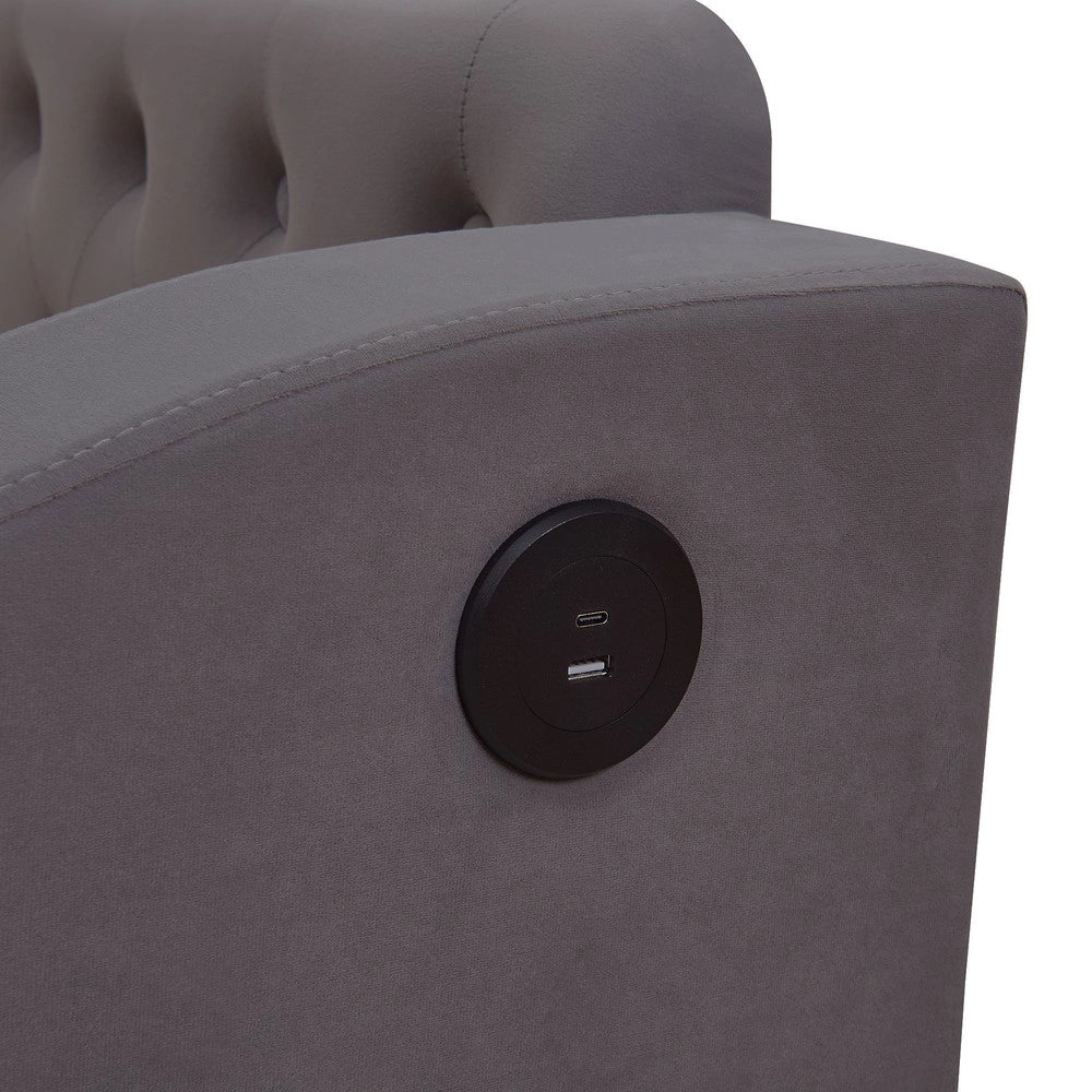 Letto Imbottito con Rete a Doghe ¨C MINIMAL ¨C Velluto Grigio Scuro 90x190