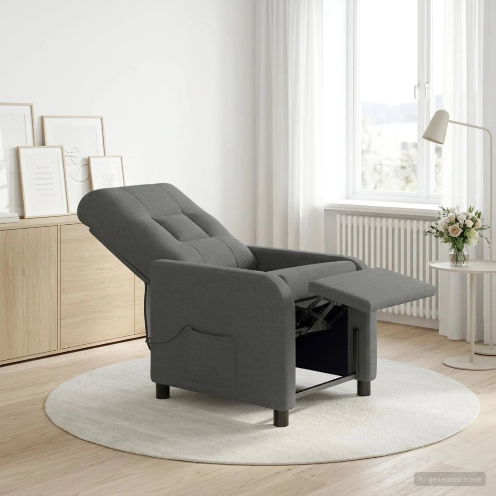 Divano Sedia-Poltrona Massaggiante Grigio Scuro Tessuto 471758