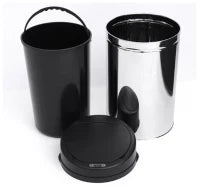HomCom Cestino dei rifiuti rotondo in acciaio inox con sensore 30L