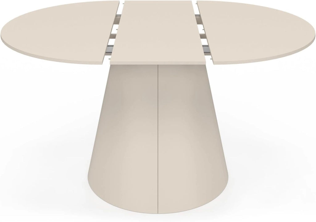 Tavolo da pranzo rotondo allungabile angelo 6 persone legno beige 110-150 cm