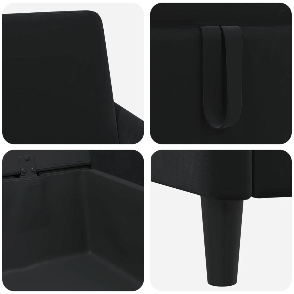 Set di Divani con Storage 2 pz Nero Poliestere 3429252