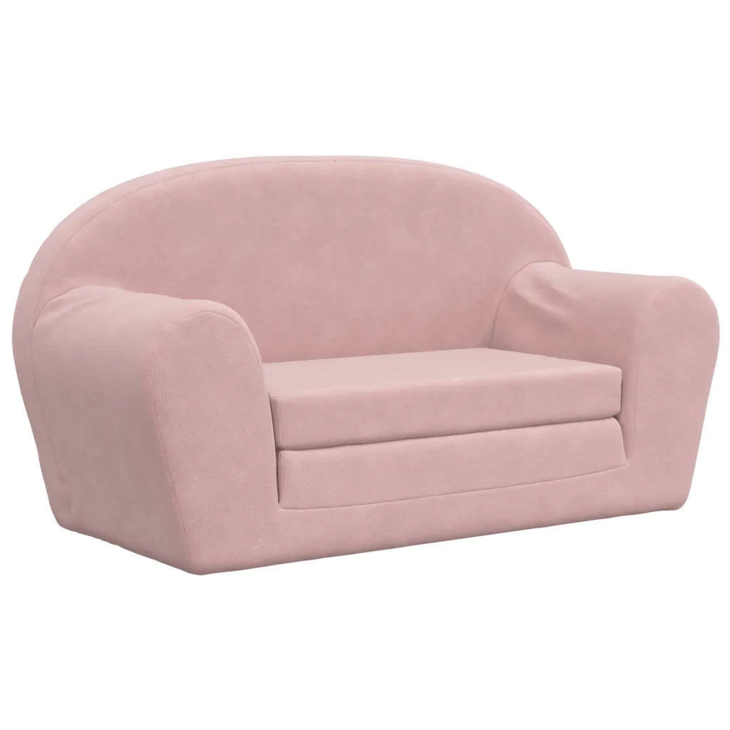 Divano Letto per Bambini a 2 Posti-Sofa Letto-Daybed-Divanetto Rosa in Morbido Peluche 207568