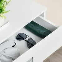 Scarpiera Moderna in Legno, 2 Cassetti con Mensola Regolabile per 16 Scarpe e Cassetto Piccolo, 70x29x92cm, Bianco