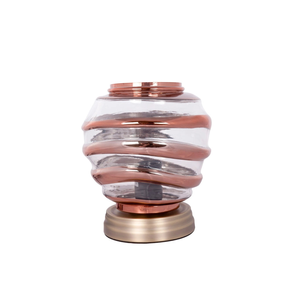 Lampada da tavolo Aladin III in vetro e rame