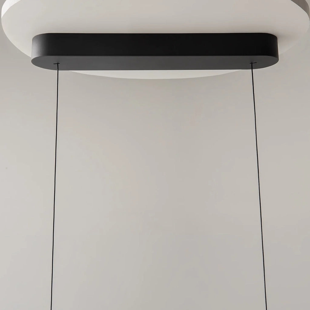 Lampadario Contemporaneo Spirito Metallo E Vetro Nero 3 Luci Led 14W