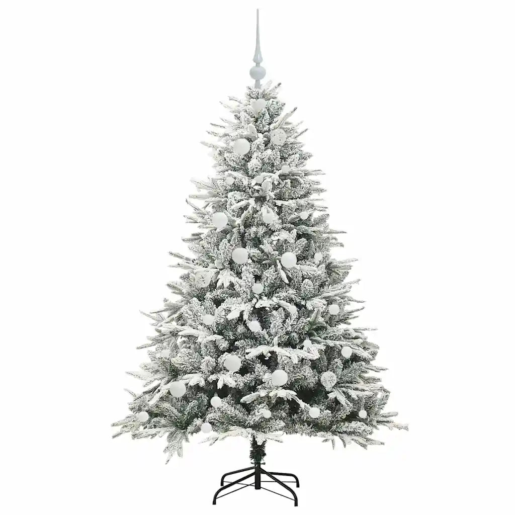 Albero di Natale Artificiale Pre-illuminato con Set di Palline