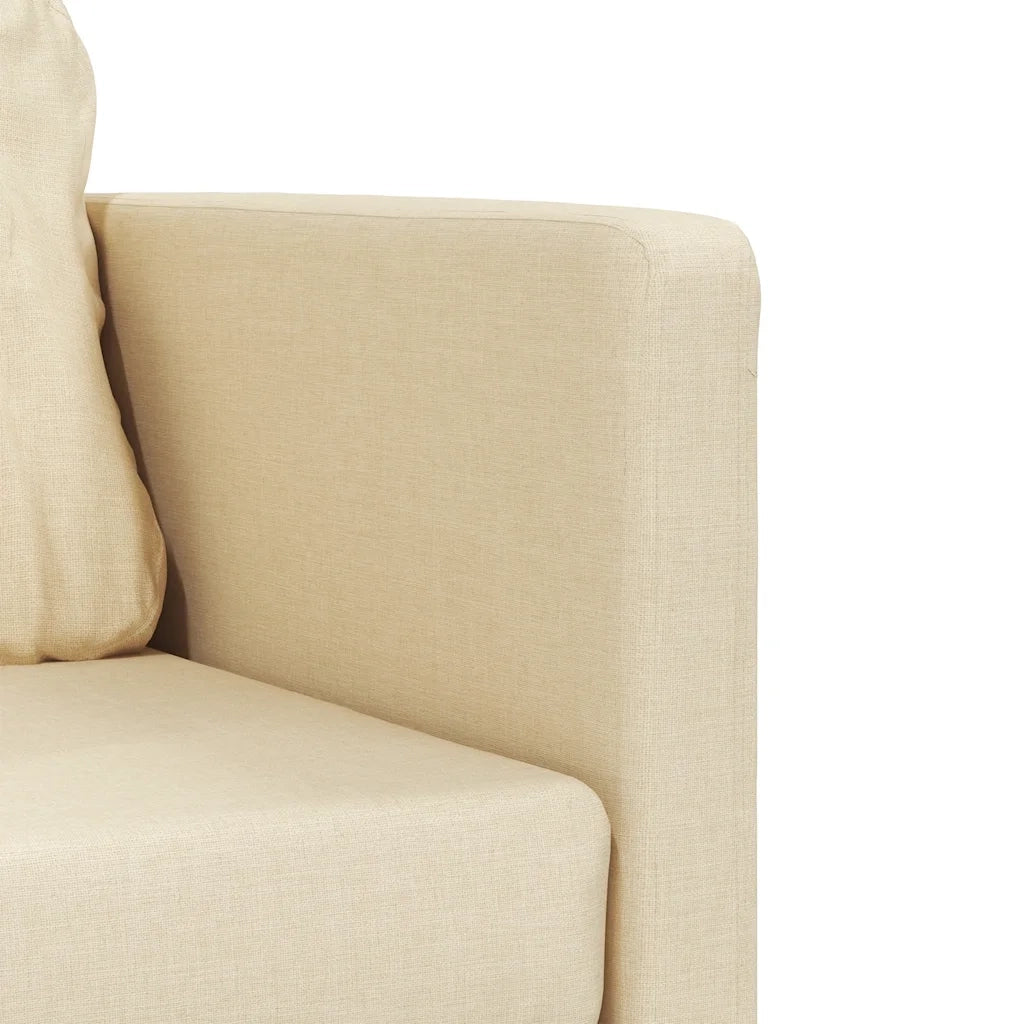 Divano letto | Sof¨¤ letto | Letto singolo da Terra 2 in 1 Crema 112x174x55 cm Tessuto