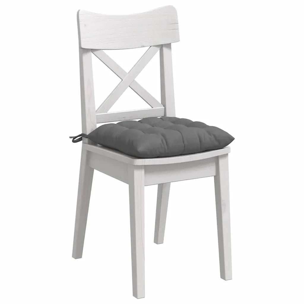 Cuscini per Seduta 4 pz | Cuscini per sedie Grigio scuro 40 x 40 x 6 cm Microfibra