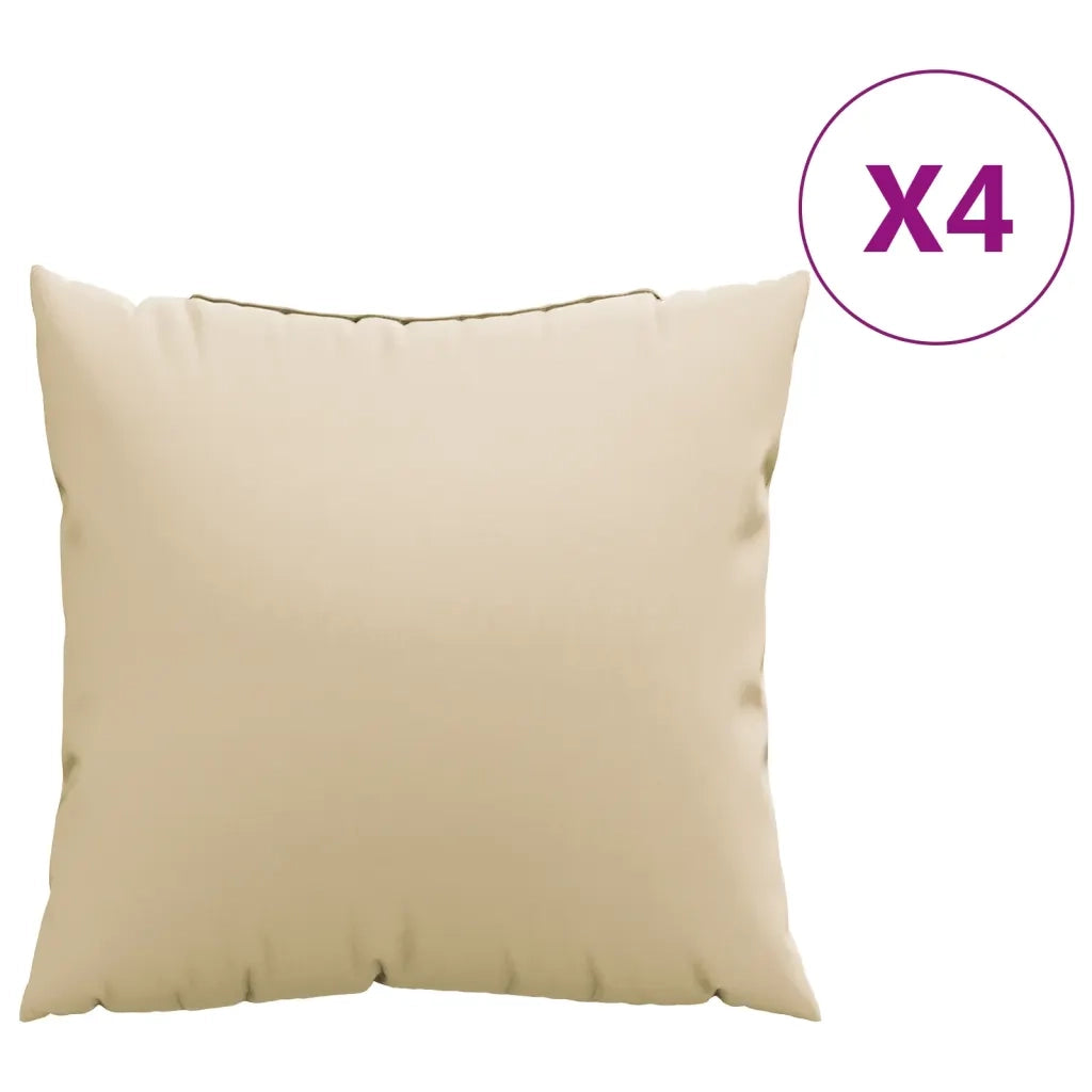 Cuscini per Divano 4 pz-Set di 4 Cuscini per Sofa Beige 60x60 cm in Tessuto