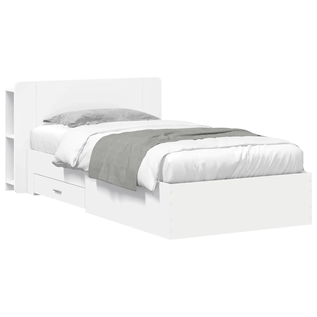 Telaio del letto con storage con testiera Bianco 80 x 200 cm 3433708