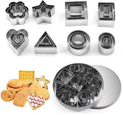 Set di Forme a Biscotto da 24 Pezzi Miniature Forme a Biscotto per la Festa di Natale da Cuocere, Argento