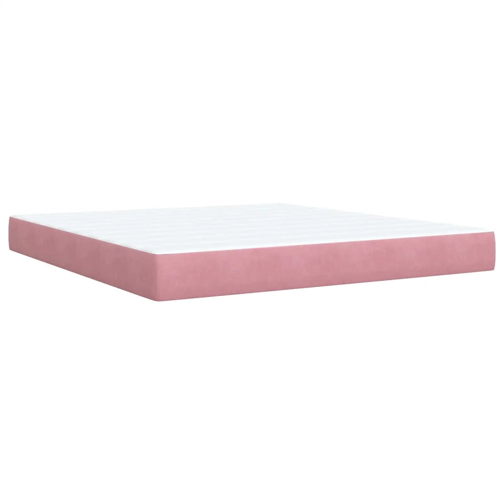 Letto ottomano con materasso Rosa 180 x 200 cm Velluto 3457814