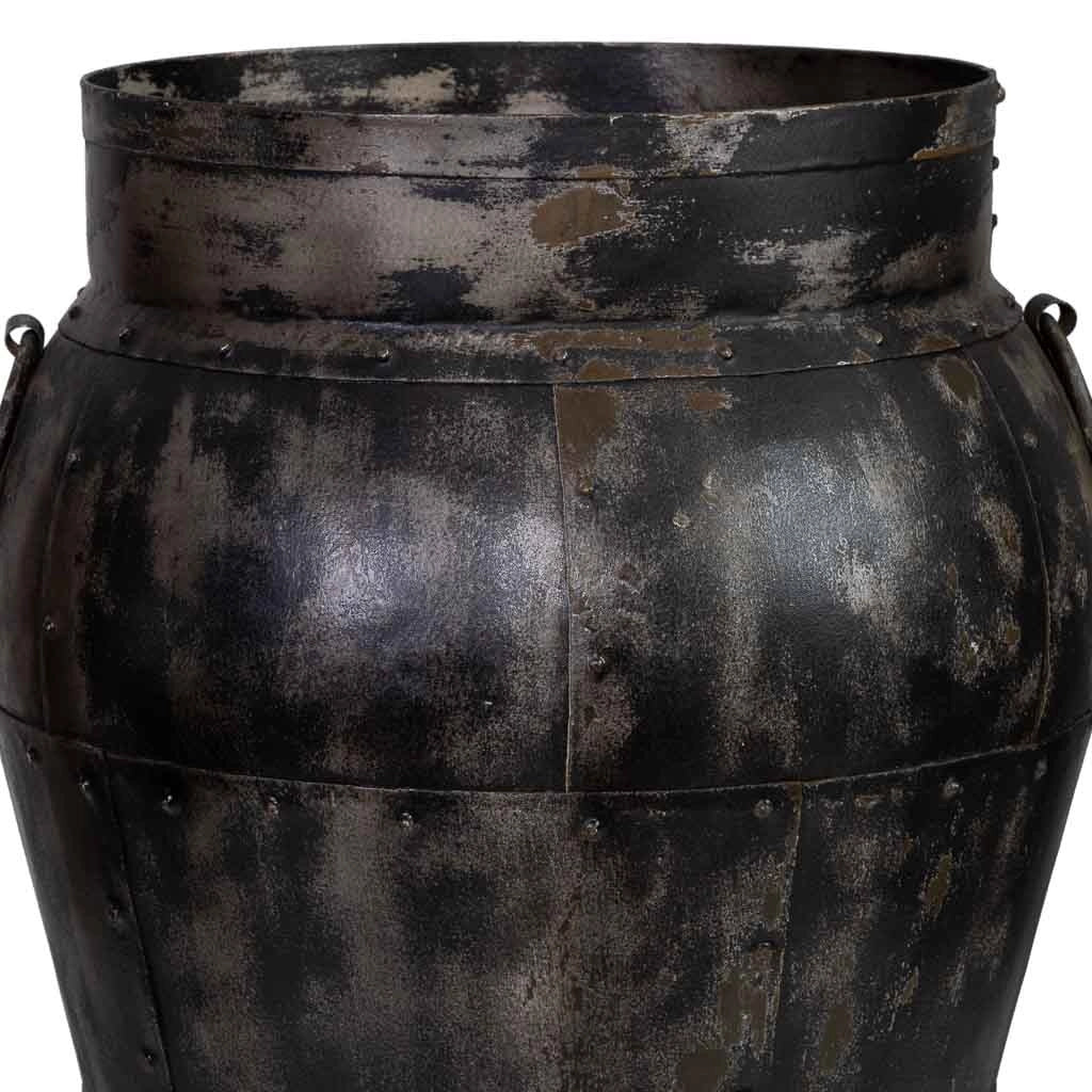 Vaso in metallo nero invecchiato 45x45x57