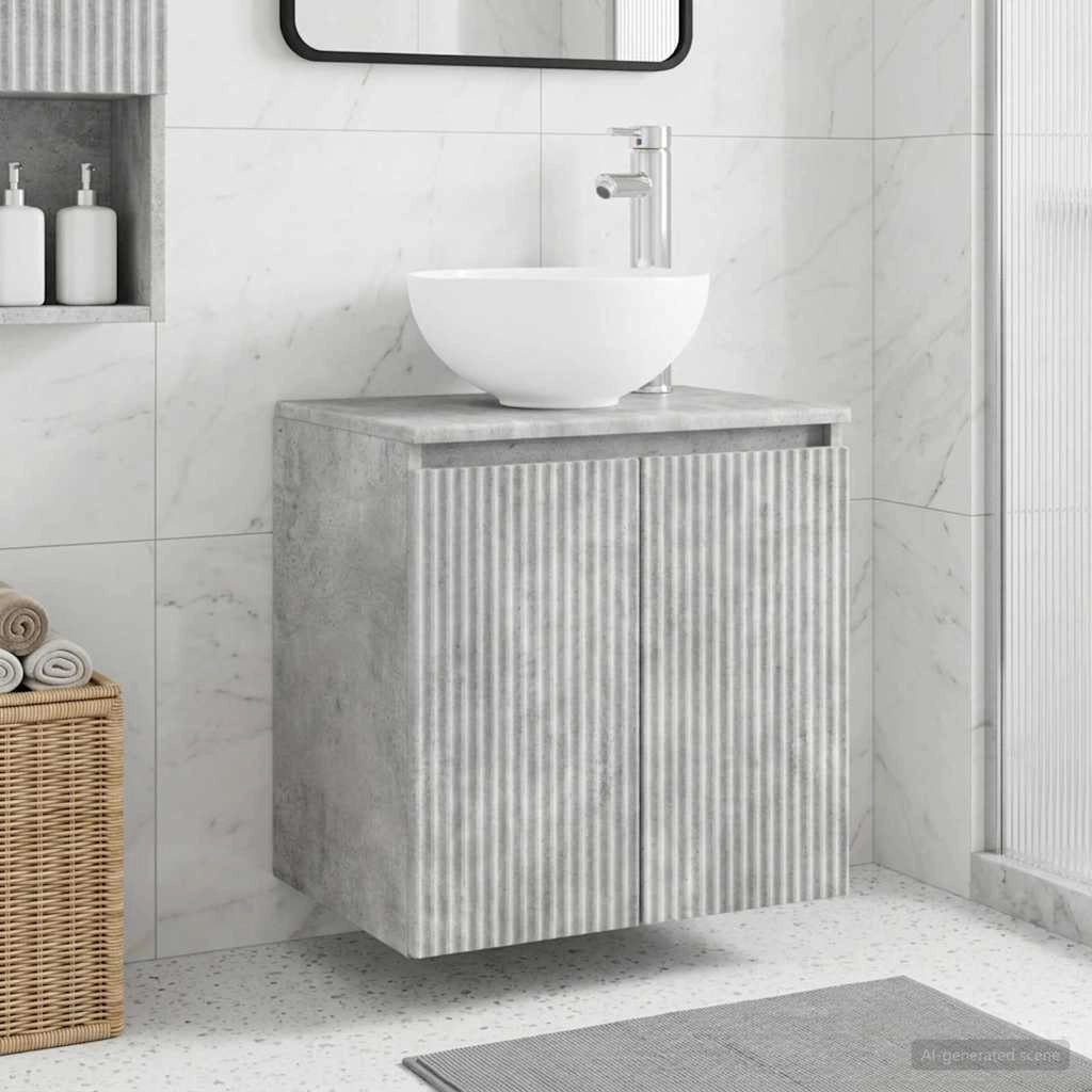 Mobile Lavabo da Parete Grigio Cemento 49,5 x 41 x 64,5 cm 890395