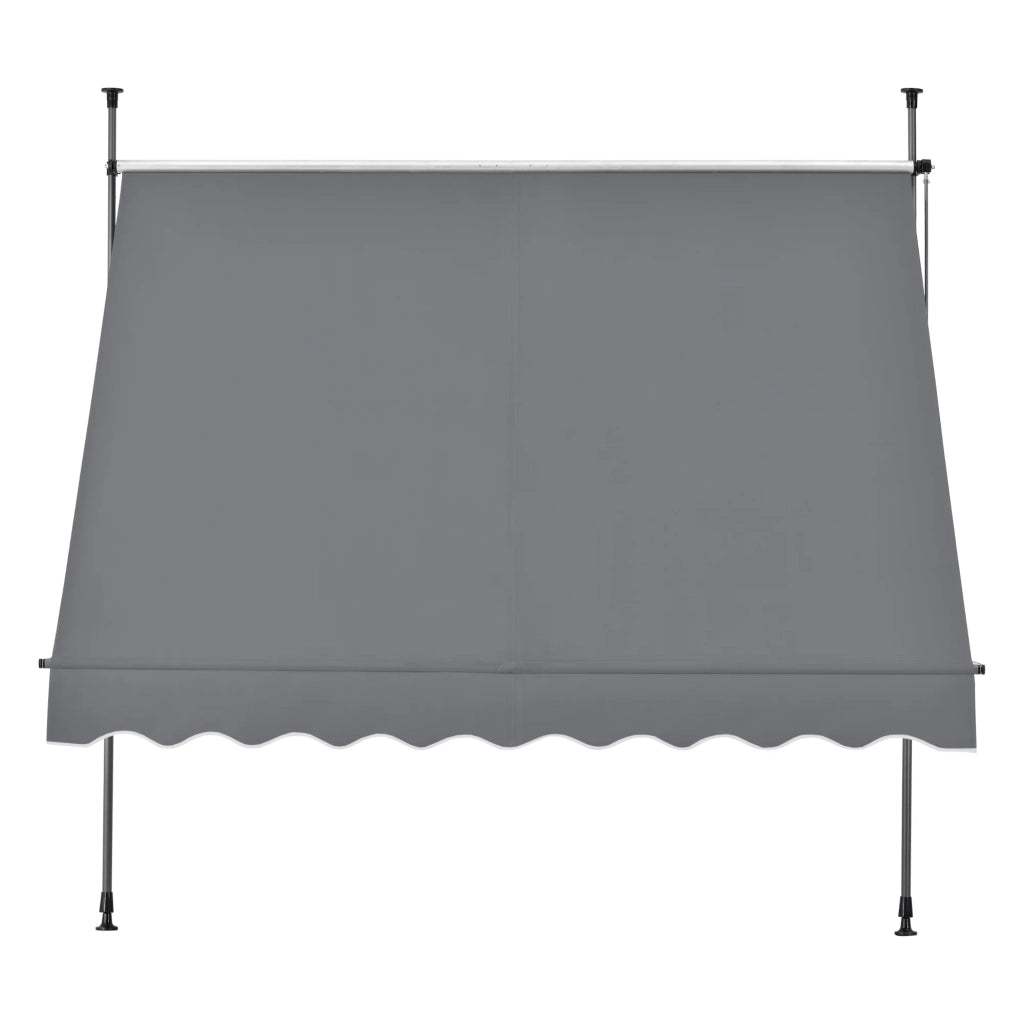 Tenda da sole telescopica in acciaio e poliestere 200 x 120 x 200-300 cm grigio ardesia 03_0008321
