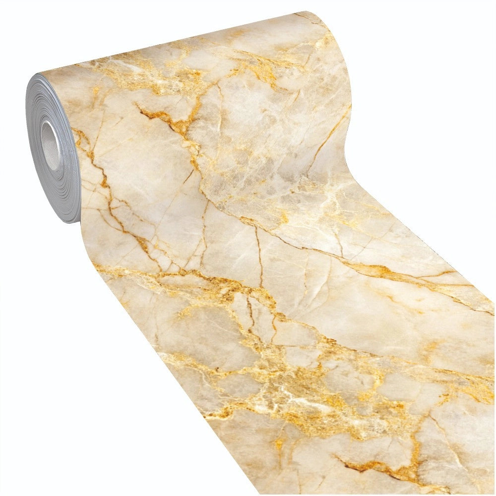 Tappeto Cucina Antimacchia 51x160 cm Stampa HD Alta Definizione Passatoia Gomma Moderna Marmo Oro
