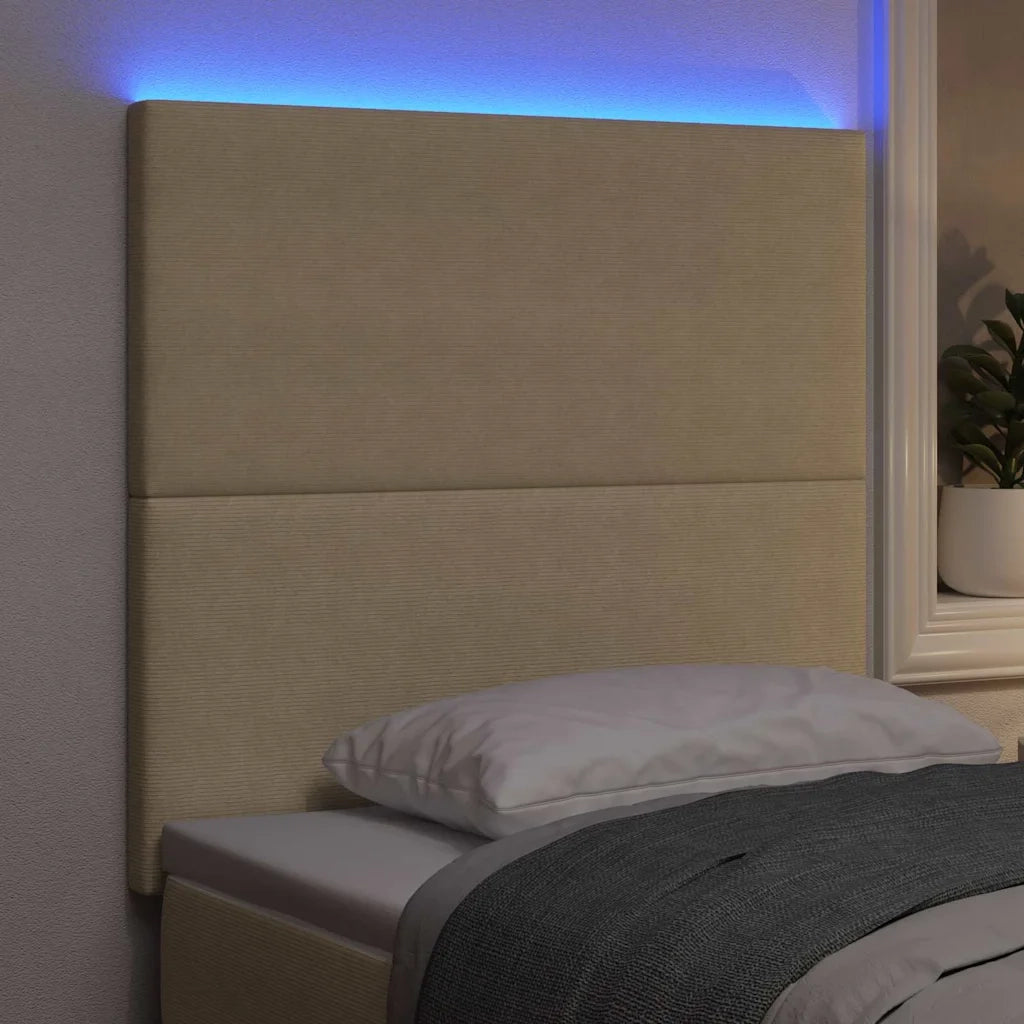 Testiera LED con testiera Grigio Verde 80 cm Tessuto in Cords 3338317