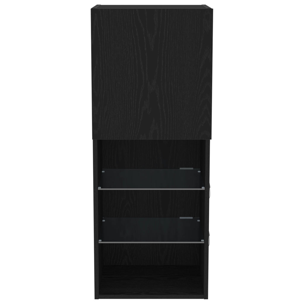 mobile TV  con luci LED rovere nero 40,5x30x102 cm