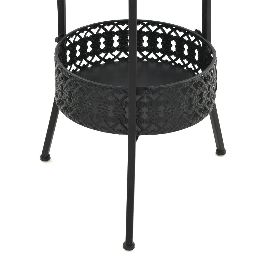 Tavolino da Giardino | Tavolo da Bistrot Nero 40x70 cm in Metallo