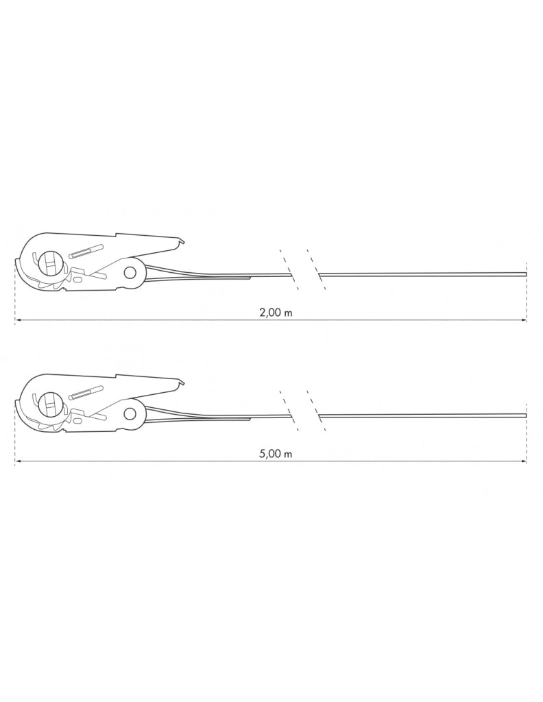 Set di 4 cinghie a cricchetto, rosse (3mx2 e 5mx2) - THIRARD