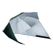 Ombrello da spiaggia 2 in 1 ? 210 cm UPF 50+ Ombrellone antivento con pareti laterali Borsa da trasporto Ombrello da balcone Ombrellone da giardino pieghevole Ombrellone solare per viaggi; spiaggia; balcone Campeggio Verde scuro