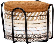Impianti di Sostegno in Vetro Set da 10, Impianti di Sostegno in Velluto Ronde con Tappeti, Impianti di Sostegno Antiscivolo Termoresistenti, Impianti di Sostegno in Stile Scandivano per Bevande, Caffè, Bar, Cucina