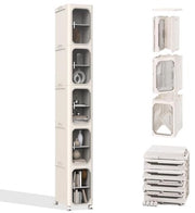 Cassa di Deposito per Bagno con Porte e Scansioni - Organizzatore 5 Livelli per Piccole Stanze